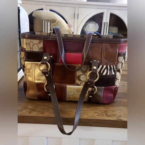 Coach Legacy Limited Edition Holiday Patchwork Leather Tote Bag #10437 - Picture 5 of 11